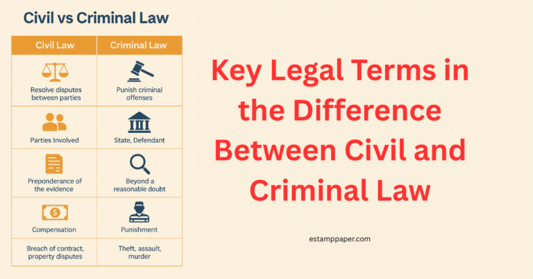 Civil vs criminal law comparison chart – purpose, parties, burden of proof, and examples